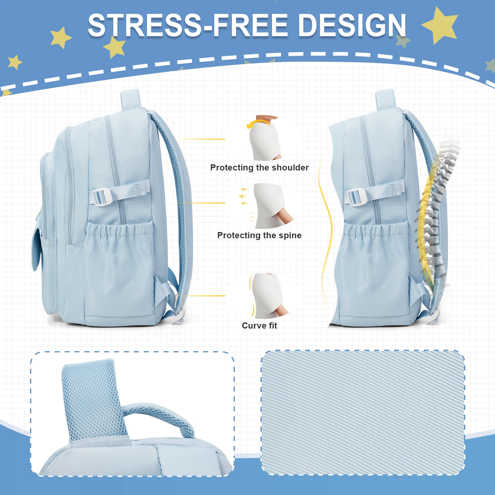 Aesthetic Backpack for Women School Backpack for Boys Girl, College Multiple Compartments Laptop Bookbag, Casual Travel Backpack