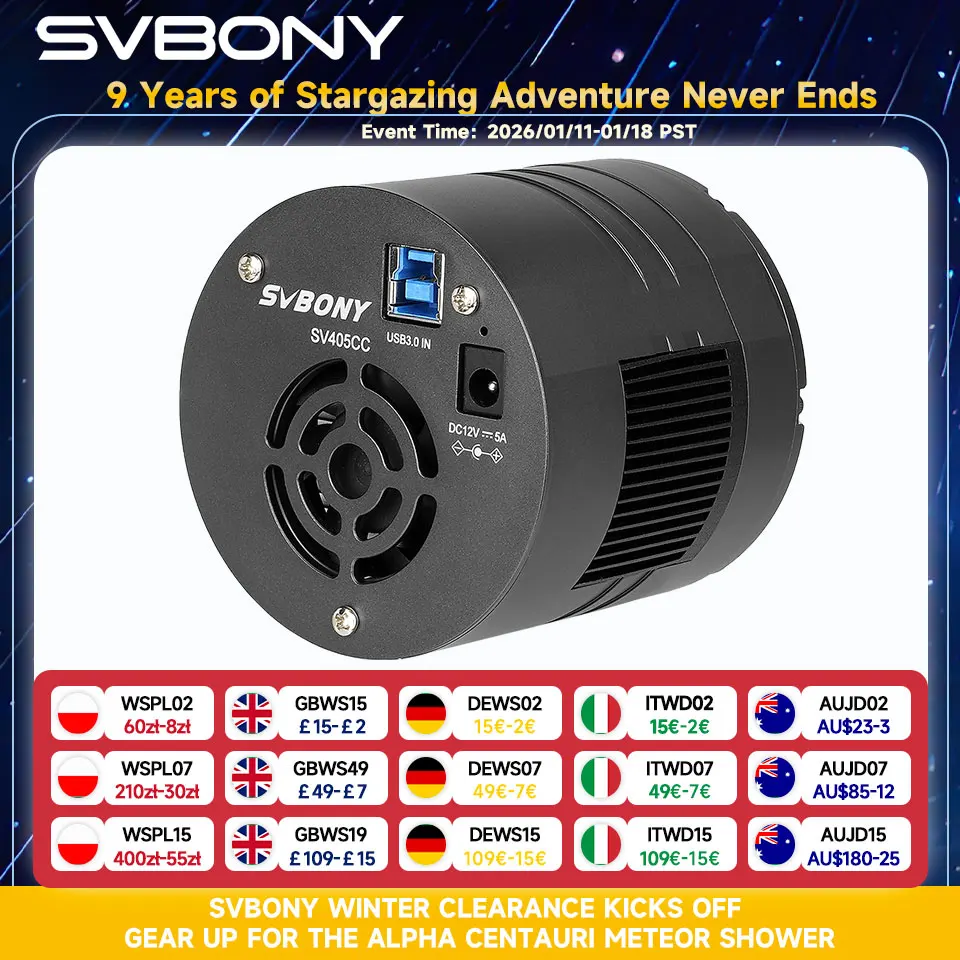 SVBONY SV405CC DSO 冷却 11.7Mp CMOS カラー天体カメラ USB 3.0 と深