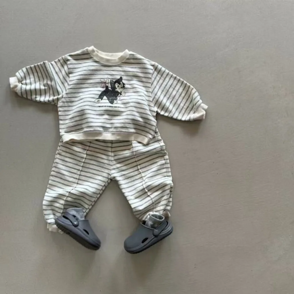Autumn New Baby Long Sleeve Casual Sweatshirt Cute Cartoon Print Toddler Girl Pullover Cotton Infant Boy Sweatshirt