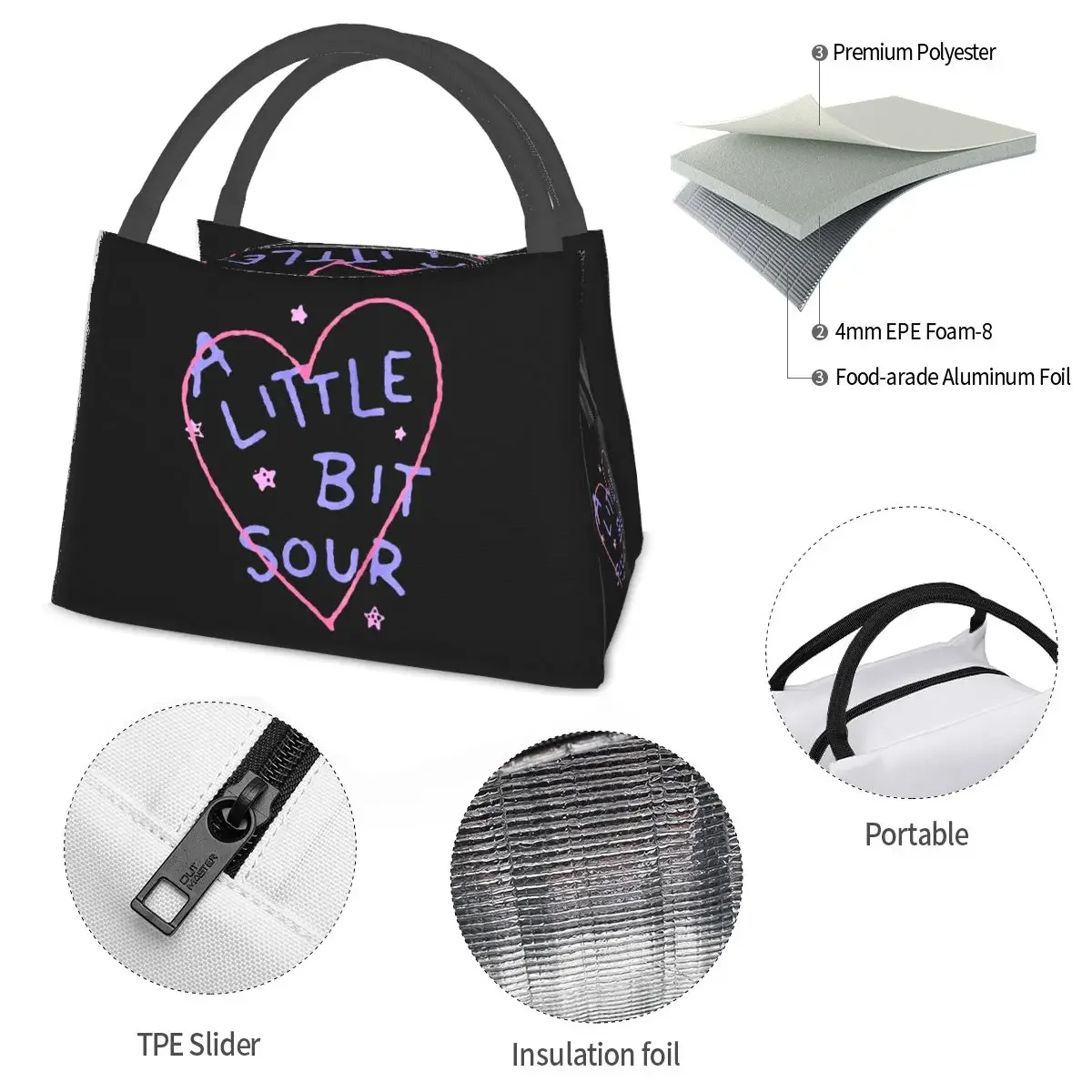 Olivia Vampire Rodrigos Sour Lunch Bags Insulated Bento Box Resuable Lunch Tote Picnic Bags Thermal Bag for Woman Student Work