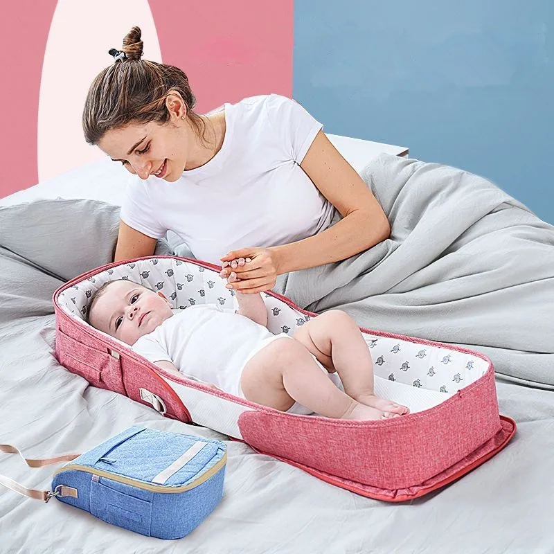 

0-12Months Kids Baby Bed Protection Mosquito Net Portable Bassinet Foldable Breathable Infant Sleeping Basket 2 In 1 Mummy Bag