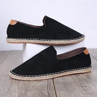 Retro Espadrilles Shoes Women Patchwork Slip on Men Loafers Breathable Flat Casual Canvas Shoes Jute Wrapped Shoes Driving 1
