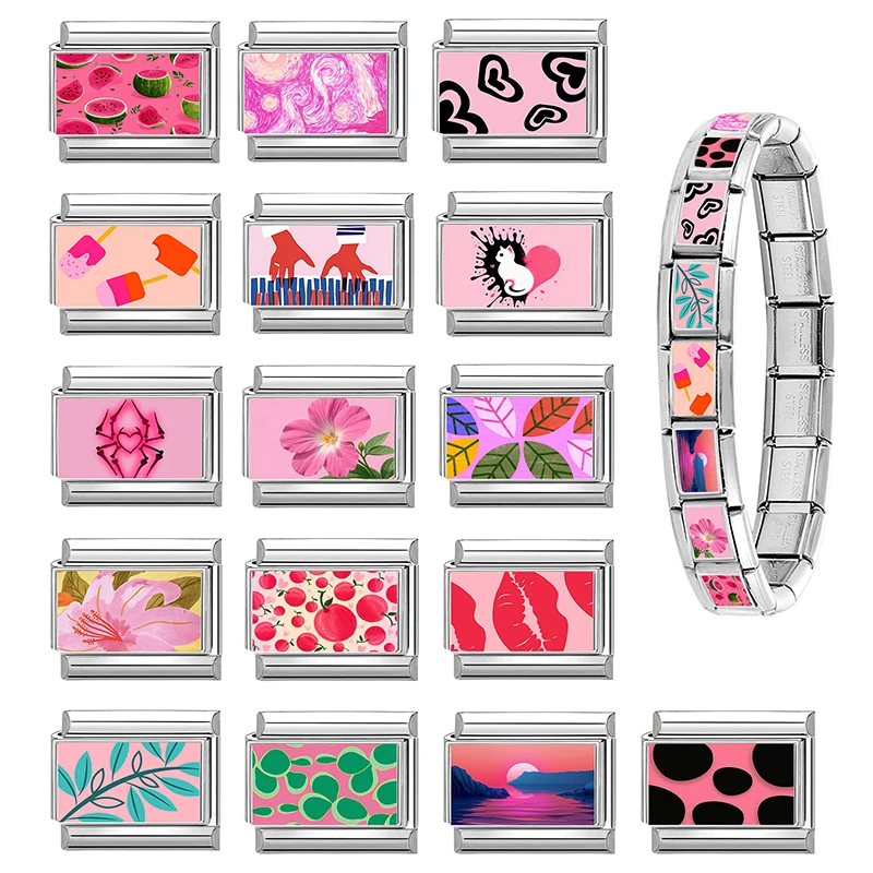 Pink | Series | Charm Bracelet | Stainless Steel | Accessories