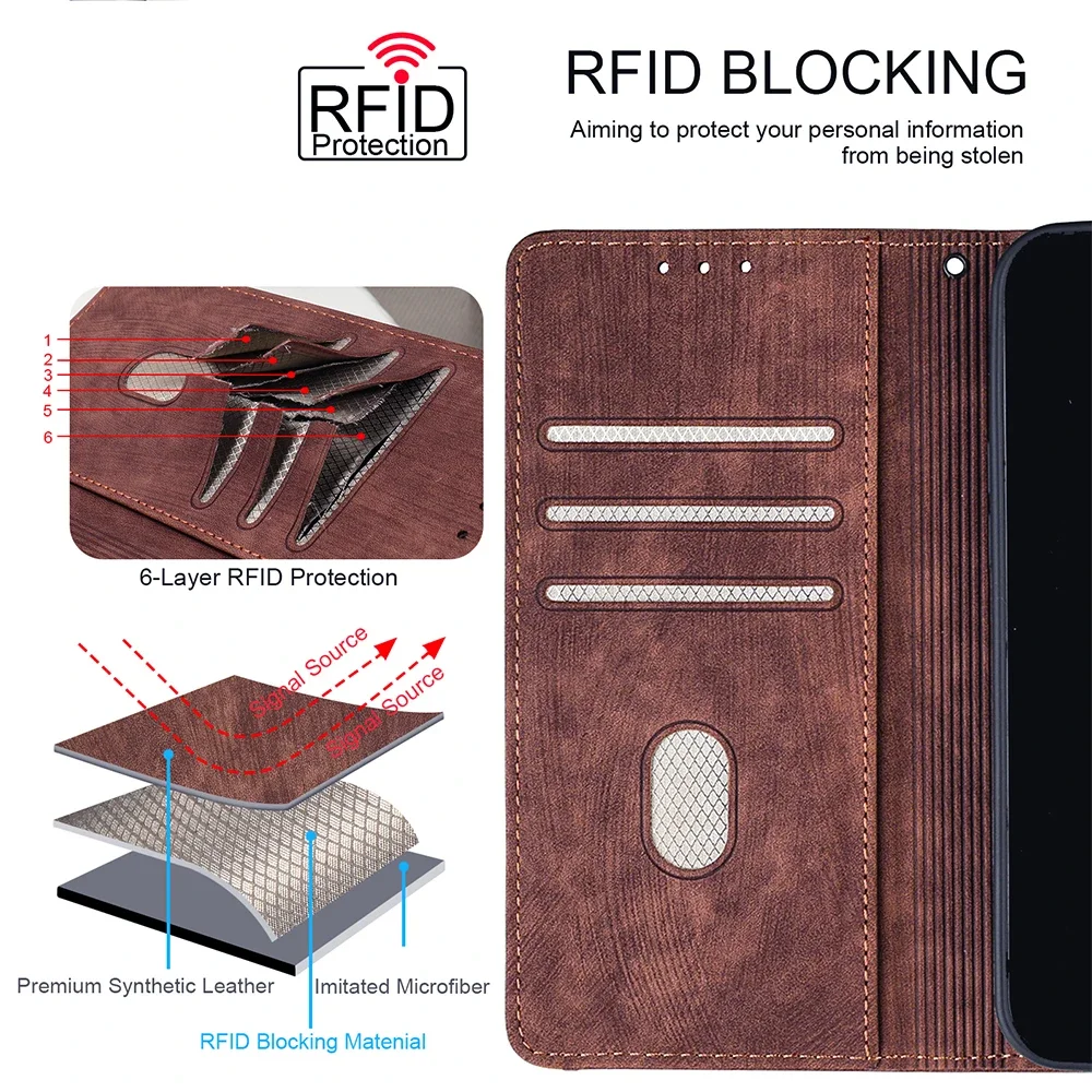 Elegant Business Wallet Leather Phone Case with Metal Buckle - Shockproof Flip Cover