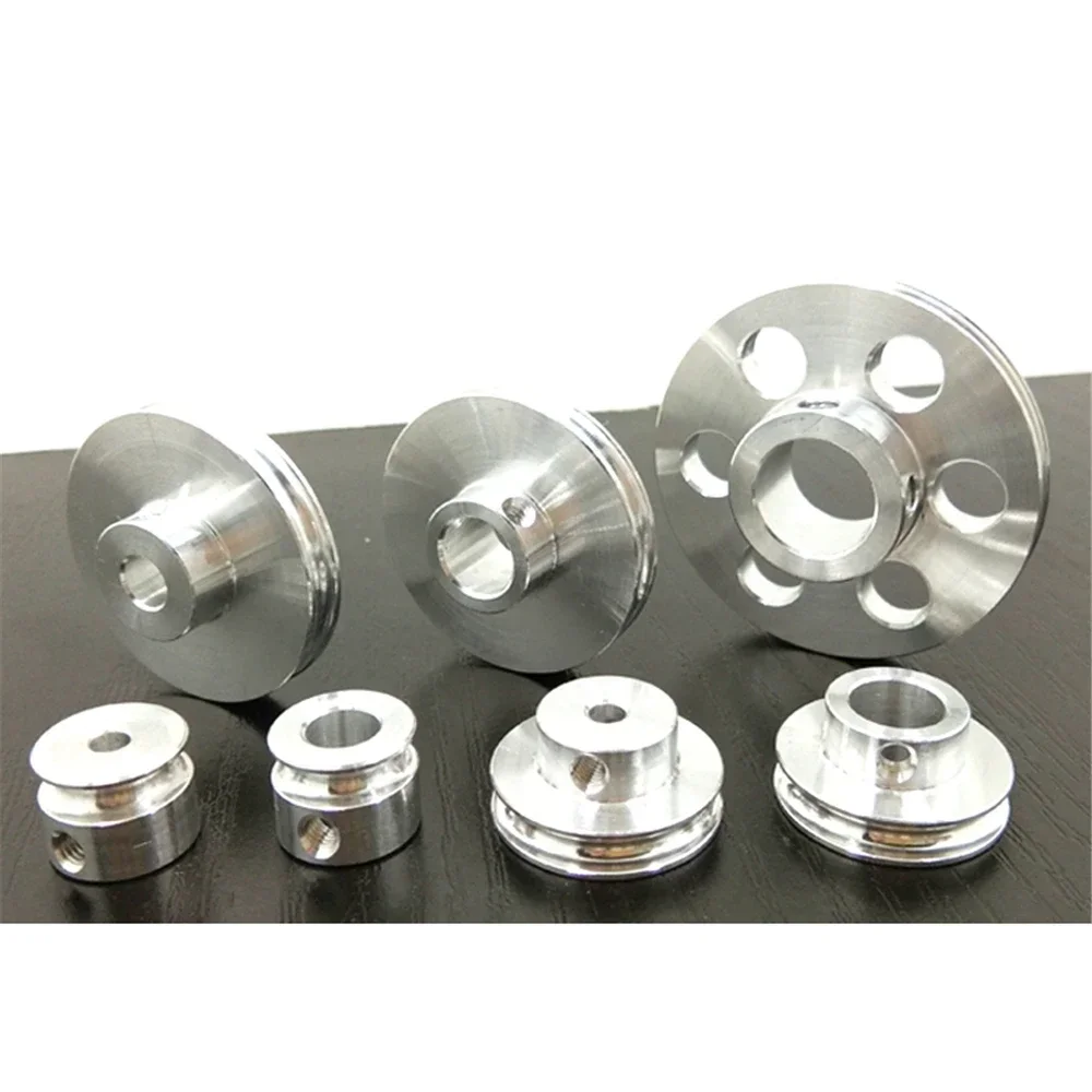 3MM U-Groove Aluminum Alloy 12/16/20/26/30/40MM Round Belt Pulley Wheel Metal Single Groove Pulley Wheel 3/3.17/4/5/6/7/8mm belt pulley