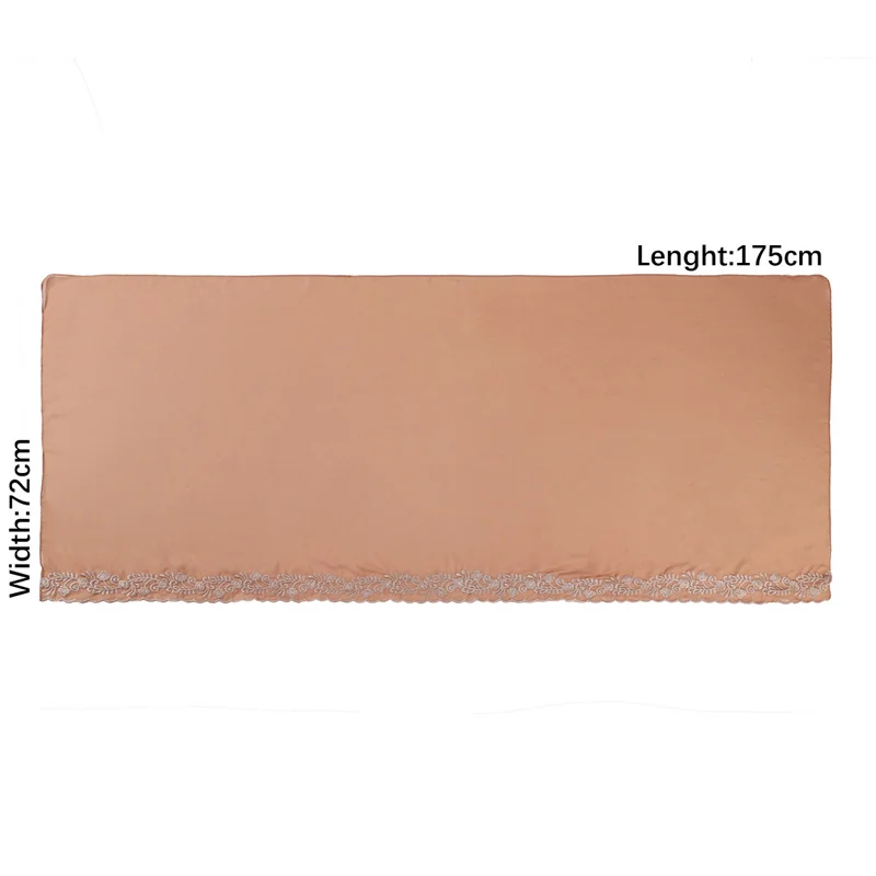 Plain Sticken Floral Blase Chiffon Hijab Ramadan Spitze Stich Schals Frauen Sonnencreme Kopftuch Outdoor Winddicht Kopf Wrap – Detail 2