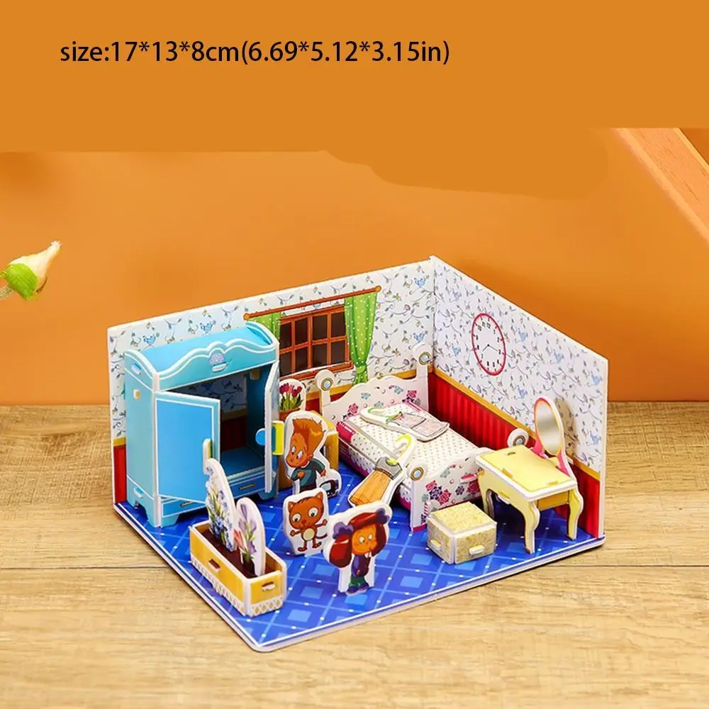 Creative Paper 3D Paper Puzzle Room DIY Bathroom Boys Girls Toys Assemble Gift Kitchen Boys