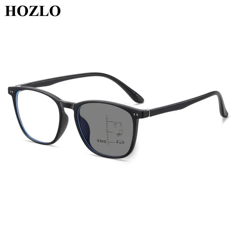 

TR90 Retro Rivet Photochromic Progressive Reading Sunglasses Women Men Look Near Far Presbyopic Spectacles Custom Prescription