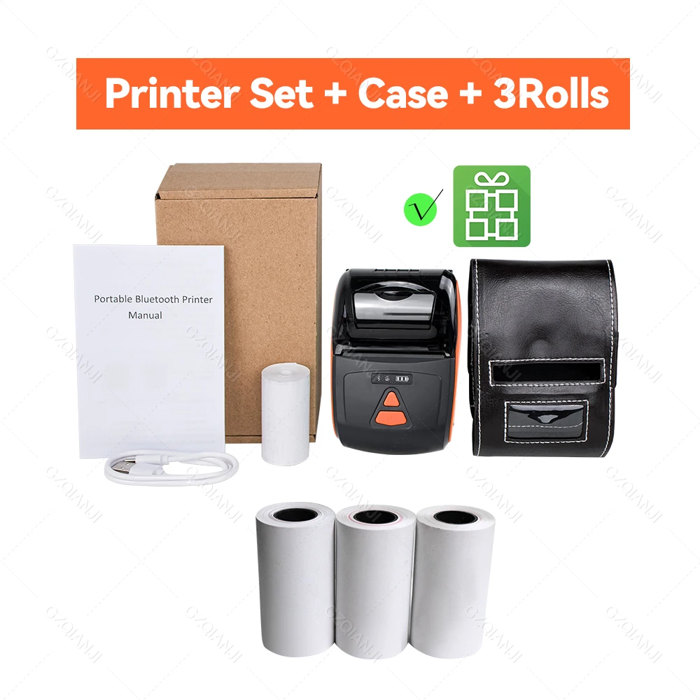 Protable Mini 2 inch Bluetooth Thermal Printer Wireless Receipt Bill Barcode Loyverse POS app on Android Phone Printer Maker 58 epson mini printer Printers