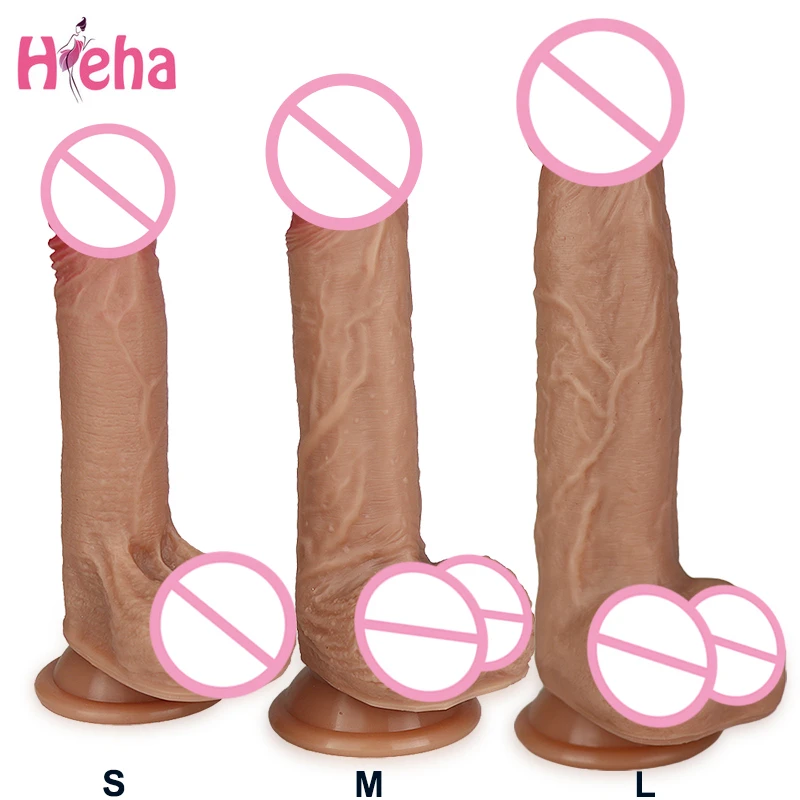 Male Artificial Realistic Dildo Soft Silicone Huge Penis With Suction Cup Sex Toys For Woman Big Fake Dick Female Masturbation - Dildos pic