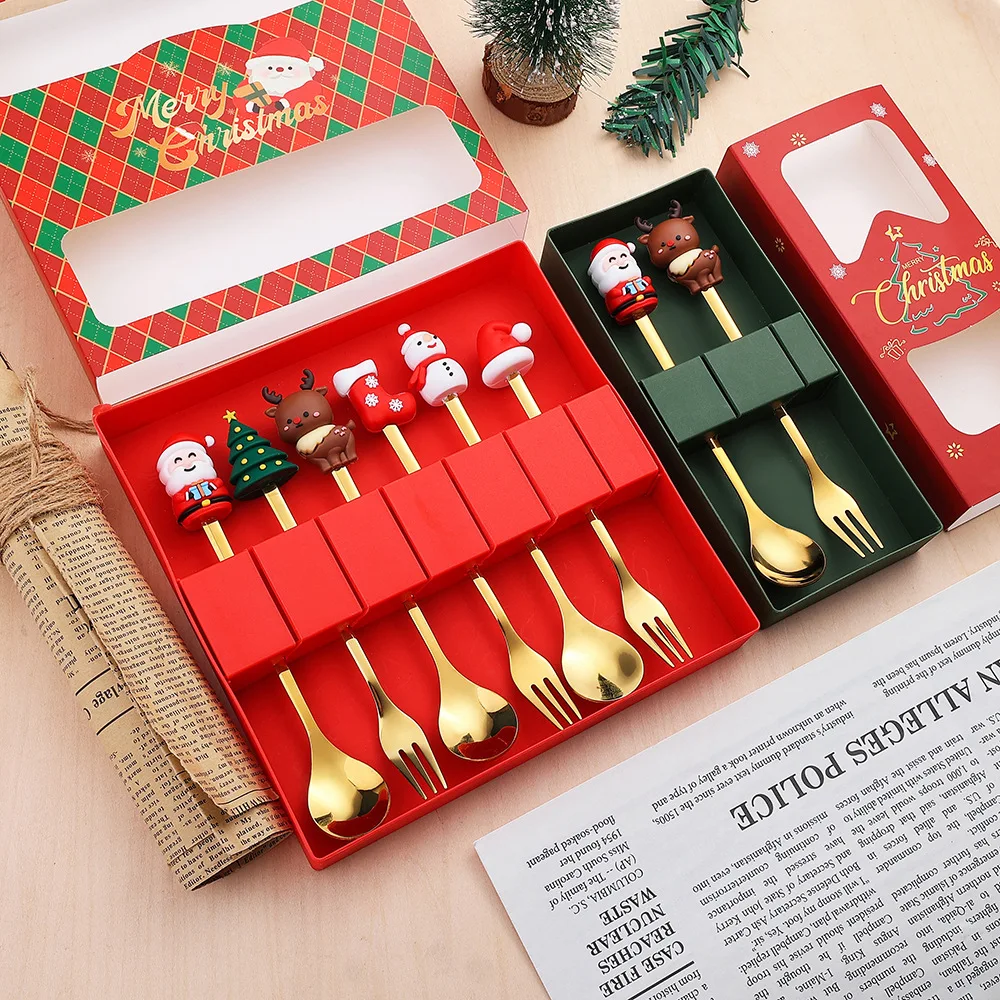 Christmas Tree Stainless Steel Coffee Spoon | Fruit Fork | Dessert