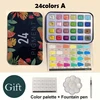 24-color pearlescent watercolor paint set, solid palette for artistic blending and Japanese gradient effects 6