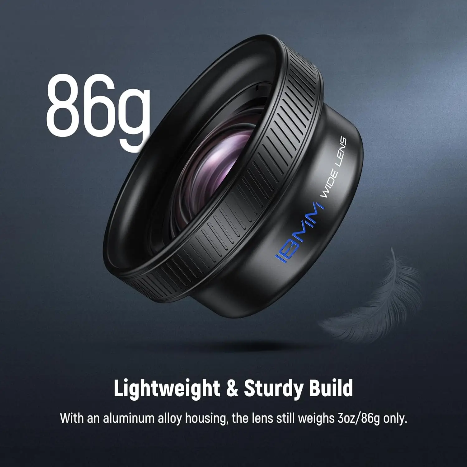 NEEWER 18mm 광각 렌즈와 17mm 나사형 폰 카메라 렌즈 클립 (아이폰, 안드로이드, 삼성용) 모바일 사진 촬영용