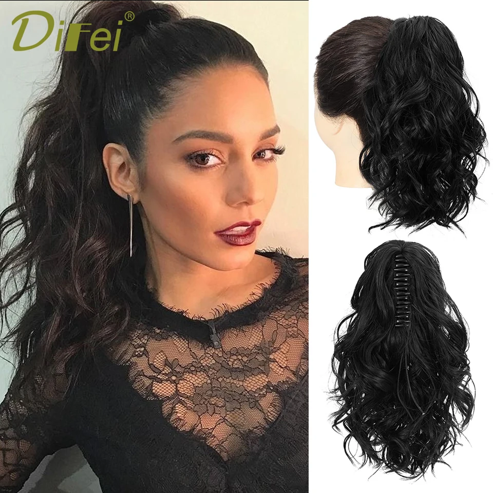 

DIFEI Short Wavy Ponytail Hair extensions Synthetic Claw Clip Ponytail Hair Accessories For Women Wig Horse tail Fake Hair clip