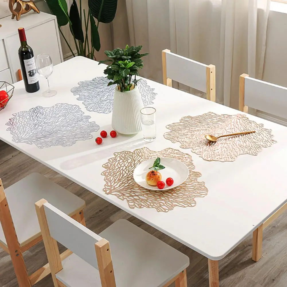 

Long-lasting Placemat Anti-scalding Table Mat Stylish Coral Shape Table Placemat for Dining Table Home Decoration for Holiday