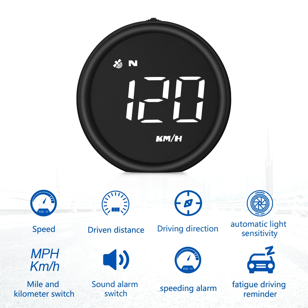 HUD G1 Gps Speedometer Gauge Digital LCD On-board Computer Car GPS Heads up Display Compass Inclinometro Projector For All Cars — view 6