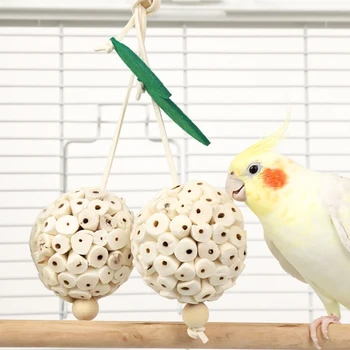 Bird Chew Toy Chewing Sphere for Small Pet Guinea Pigs Squirrels Timothy Swing Improves Dental Health