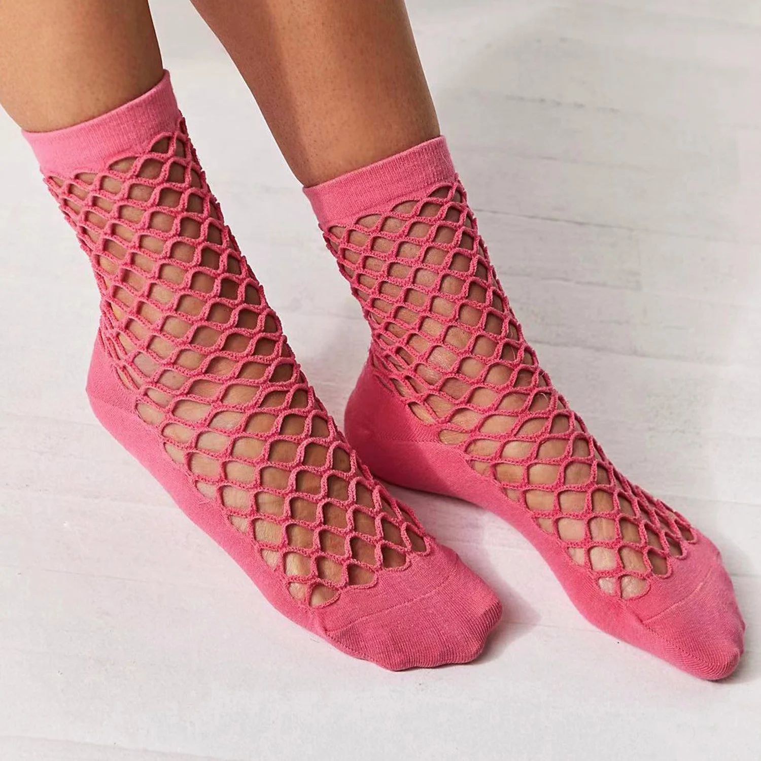 Frauen Mädchen Sommer Neue Hohl Atmungsaktive Fishnet Socke Knöchel Hohe Socken Mesh Spitze Fisch Net Kurze Socken – Detail 23