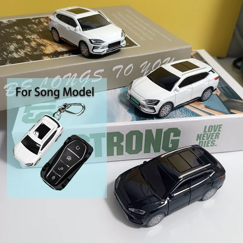 Ontto Kohlefaser Schlüssel Hülle Für BYD - Leuchtend Mit Schlüsselanhänger