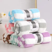 Bath Towel Coral Fleece Microfiber Striped Adult Household Textiles Bathroom Soft Woman Sauna Spa Absorbent Towel 35x75cm 1
