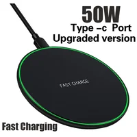Chargeur sans fil 50W pour iPhone 14 15 16 17 Pro Xs Max Mini X Xr, support de charge rapide à induction pour Samsung S25 S26 S8 S9 S10 Note 1