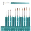 11pcs Miniature Paint Brushes Art Painting Brushes Weasel Hair Paint Brush Gouache Watercolor Oil Paints Hand Painted New 4