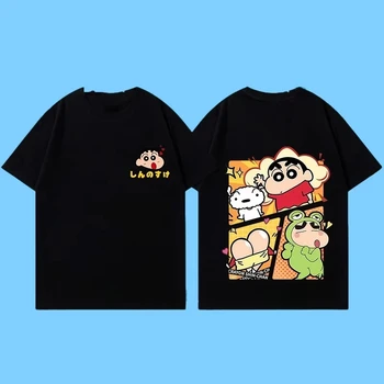 Miniso New Summer Cotton Cartoon Crayon Shin-chan Print T-Shirt Unisex Street Style Summer Fashion Casual Crew Neck Cotton Top 1