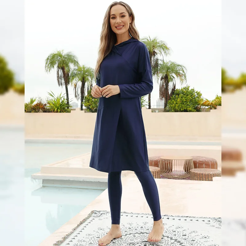 Three-Piece Sunscreen Diving Cover Surfing Swimsuit Burkini Muslim Swimwear 2023  Swimsuit for Muslim Woman