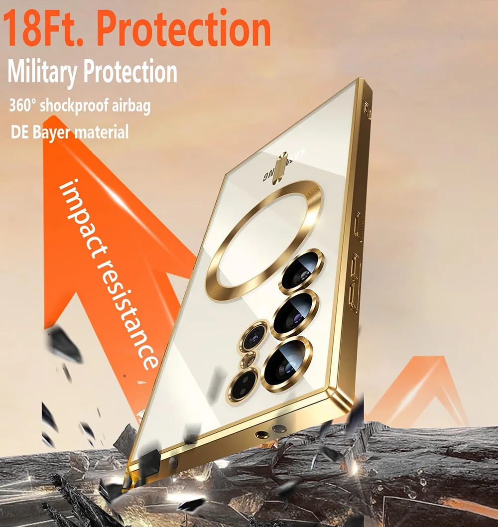 Luxury Plating Silicone Magnetic Magsafe Soft Phone Case Cover