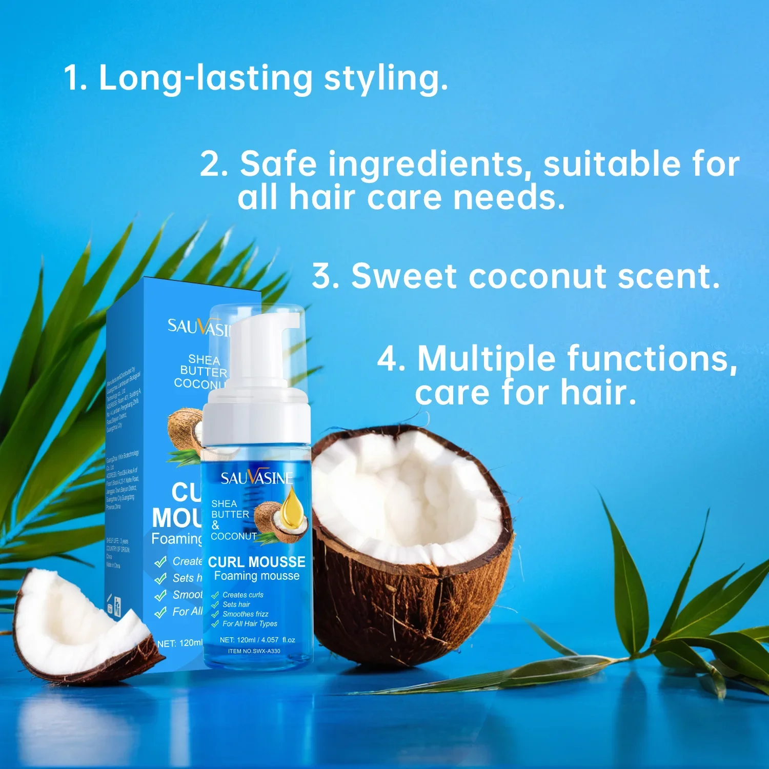120ml Hair Sculpting Mousse Professional Curly Hair Styling Cream Natural Fluffy Curl Booster Defining Women care Products