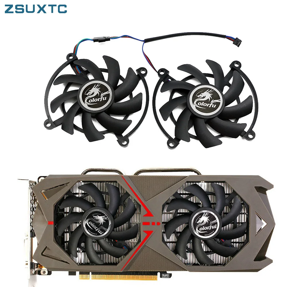 2 Pz/Set Per Colorato Gtx1060 Geforce Gtx1070 Gaming Gtx 1060 1070 Igame S Ventola Di Raffreddamento Della Scheda Grafica Video
