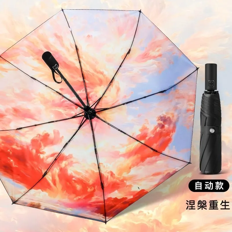 Tian Guan Ci Fu,Heaven officials blessing,Chinese style Anime,Anti-UV,Automatic Rain Compact Umbrella for Woman Man