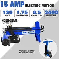 Log Splitter 6.5 Ton, Wood Splitter Electric Powered 15Amp, with Hydraulic Ram, Electric Firewood Splitting Machine, Horizontal 2