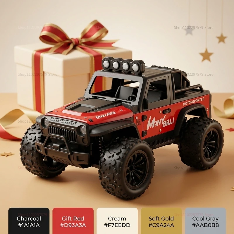 RC Monster Truck 30km/h 4WD con LED - Control Remoto