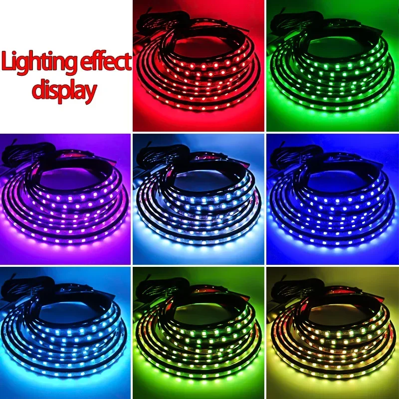 LED Chassis Light Retrofit Multicolor Voice-activated Atmosphere Light Bluetooth-Compatible with APP Multi-function Warning Lamp