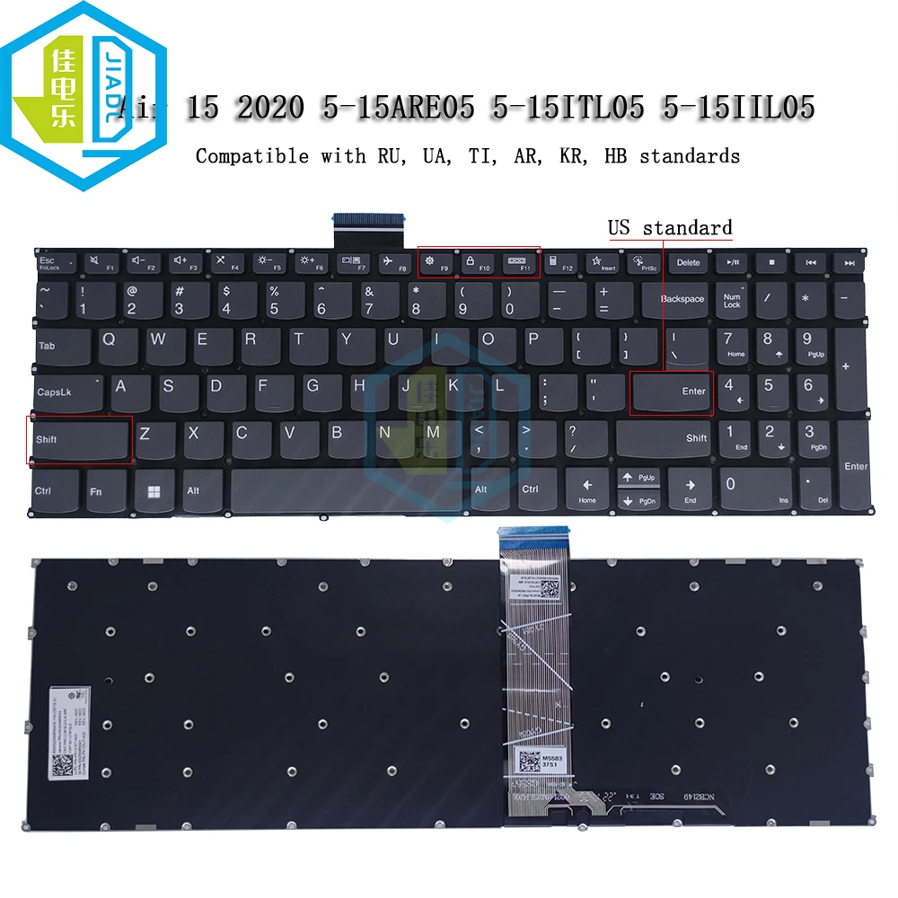 Teclado do Portátil Nós Espanhol Brasil para o ar 2023 do Lenovo 515alc05 Ideapad 5-15are05 15iil05 Ioga Magro 7-15imh05 15itl05 Pc4sb - Imagem 5