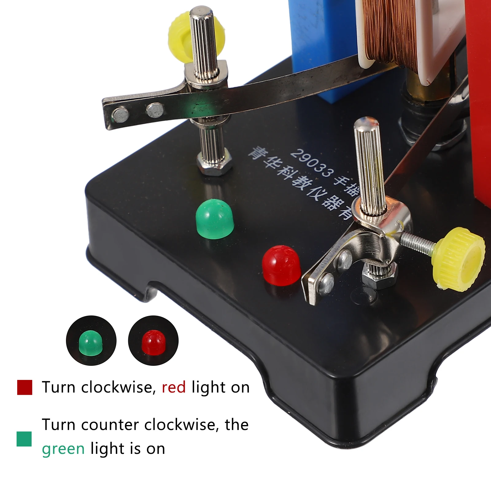 Hand Cranked Electricity Generator AC DC Experimental Equipment Physics Electricity DIY Kids Educational Toys 17.3X8.8X12CM