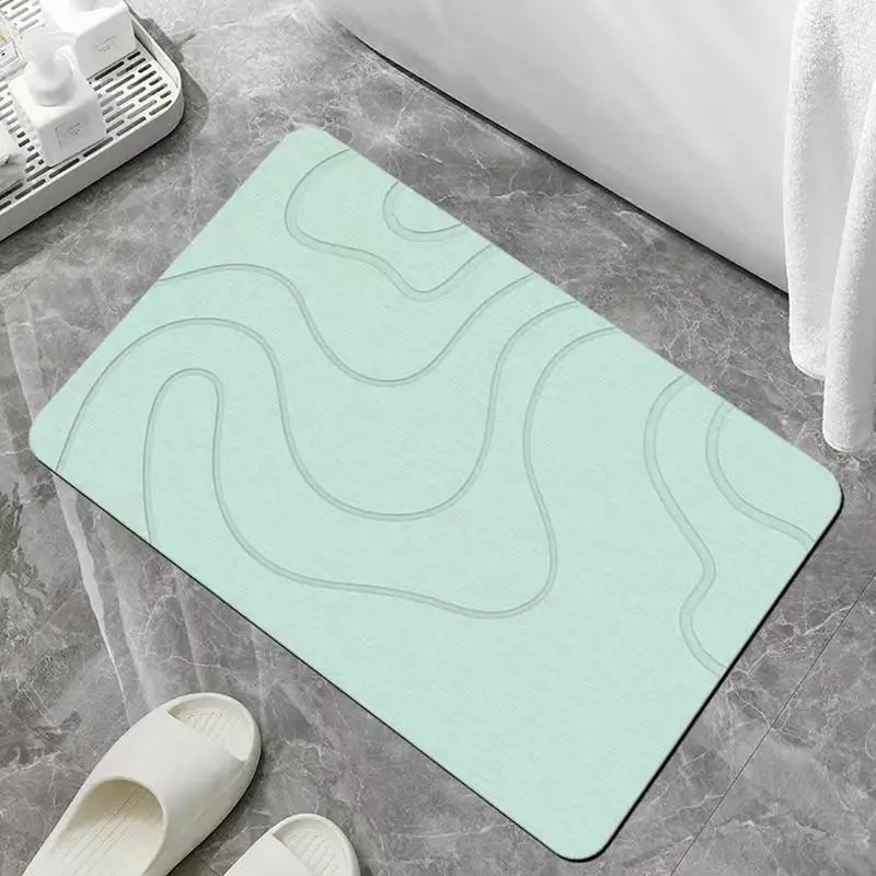 Absorbent Stone Bath Mat Toilet Door Non-slip Mat Entryway Rugs Bathroom Rugs Floor Mat Quick Drying Diatomite Stone Shower Mat