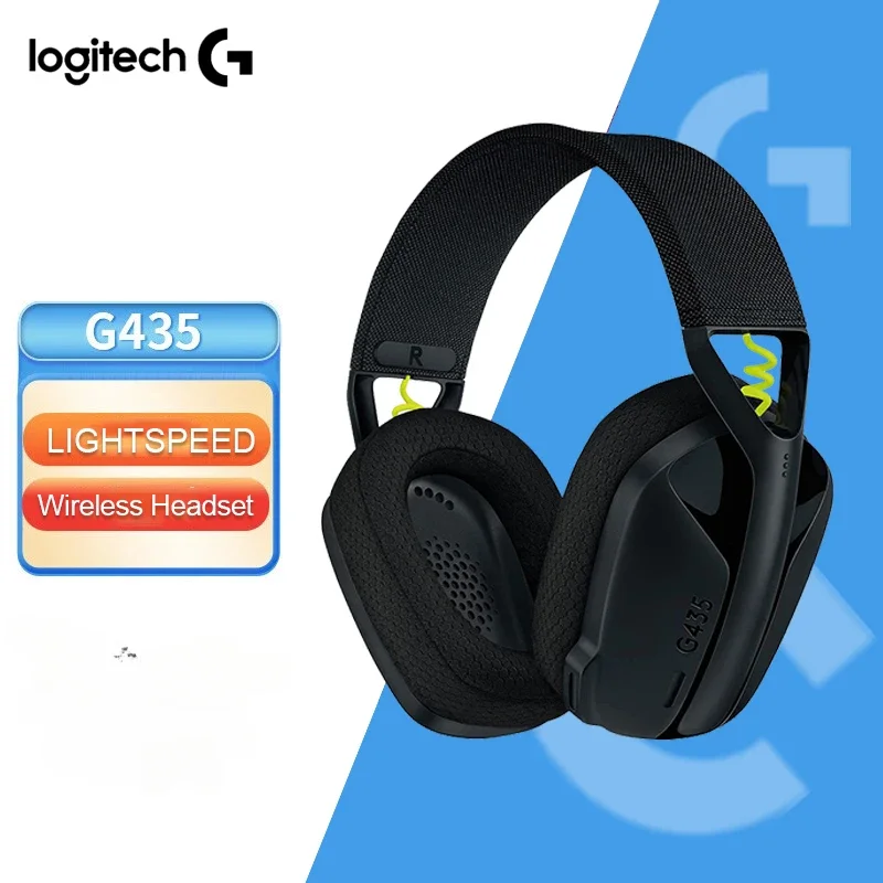 Logitech G435 Cuffie Da Gioco Wireless Bluetooth Lightspeed Cuffie Surround Sound Over-Ear Per Giochi E Musica Per Pc Portatili