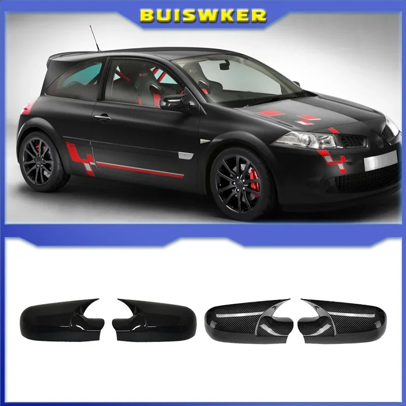 

1Pair Car Side Wing Rearview Mirror Cover Cap Rear View Mirror Cover For Renault Megane 2 MK2 2002-2009 Car Styling