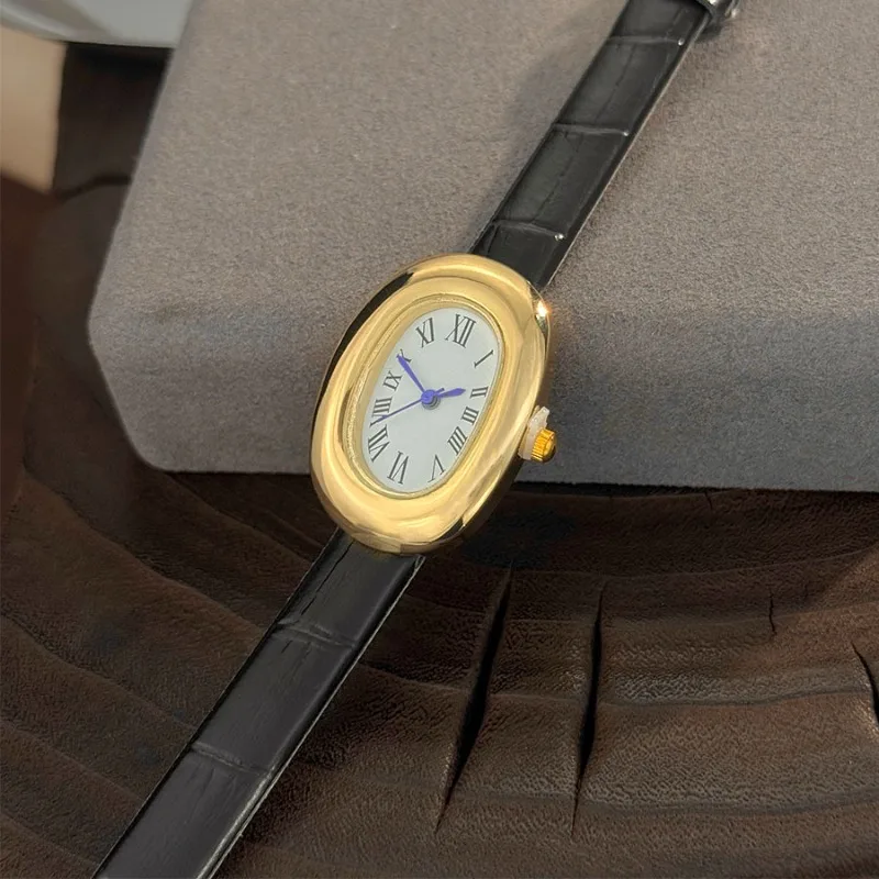 Elegant Oval Belt Watch: Stylish and Compact Fashion Quartz Timepiece
