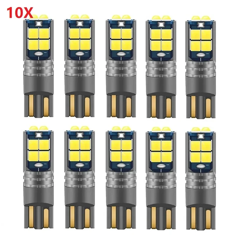 

10pcs High Quality 3030 T10 W5W Super Bright Car Interior Reading Dome Light Marker Lamp 168 194 LED Auto Wedge Parking Bulbs