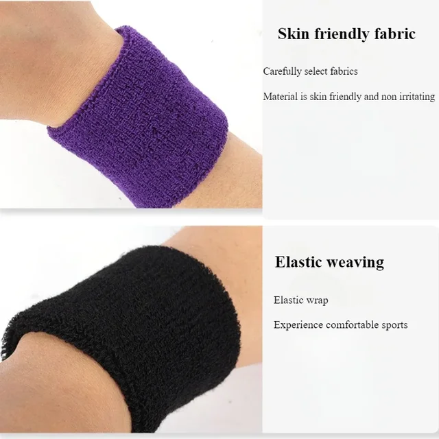 8*5cm1pc Sports wristband made of cotton for comfortable outdoor fitness breathable and sweat absorbing wrist protection 3