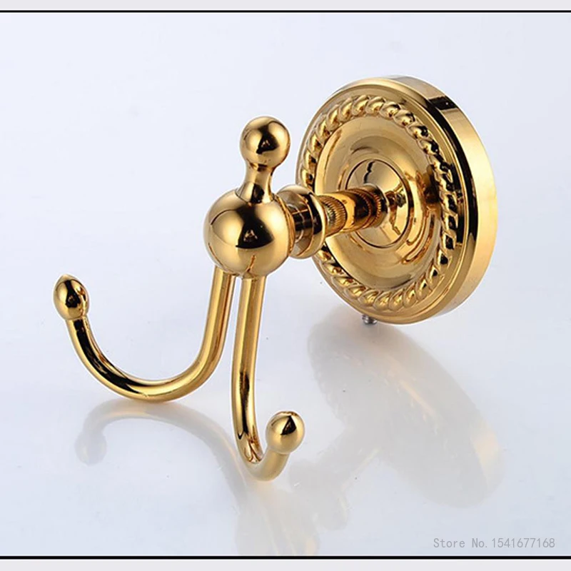 Golden Towel Rack Hair Dryer Frame Copper Hardware,Clothes Hook,Toilet Brush Cup Holder Soap dish Bathroom Accessories, 1Pc