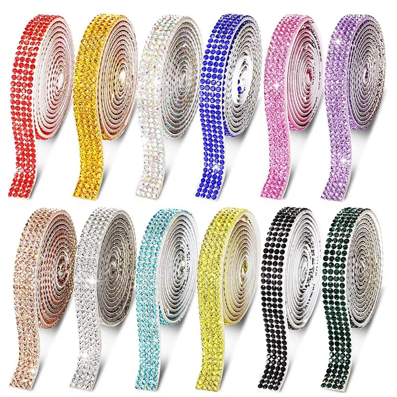 12 Roll Crystal Rhinestone Diamond Ribbon Crystal Self Adhesive