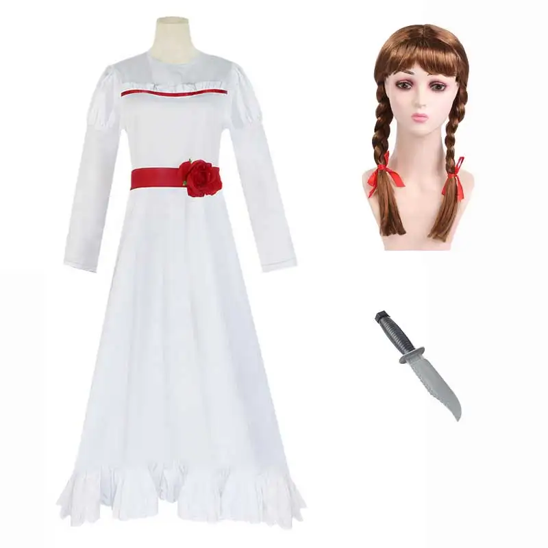 Costume Da Annabelle Spaventoso Per Bambini Per Ragazze Annabelle Costume Cosplay Vestito Da Donna Halloween Outfit