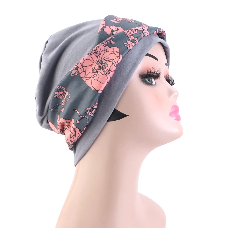 Bedruckter Kreuzhaar-Stirnbandhut für Damen im Bohemian-Stil, Kapuze mit flachem Oberteil, Kapuzenschutz, Hut mit Auslösung – Detail 10