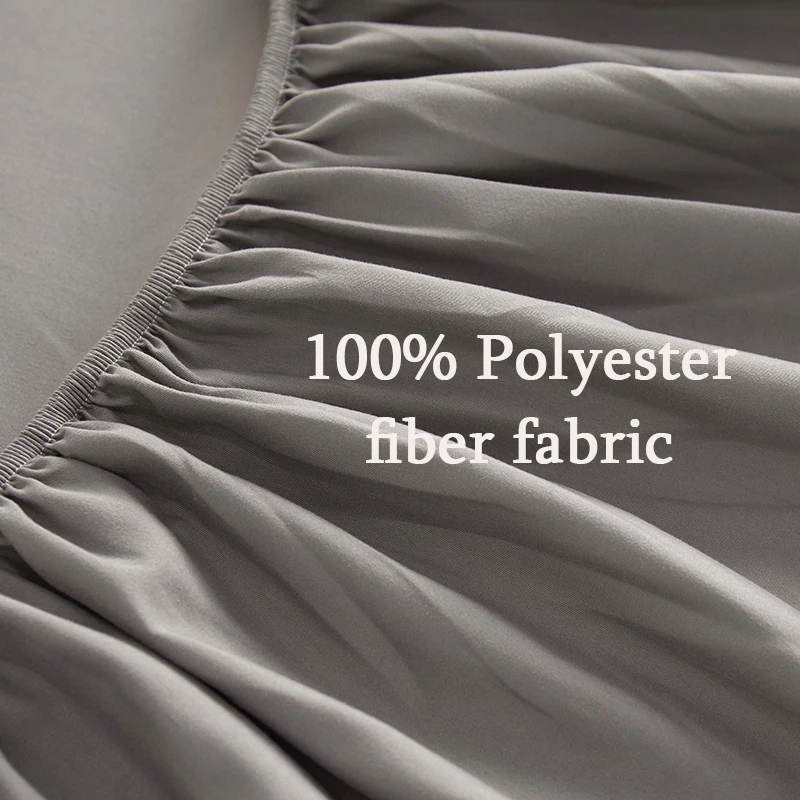 1 piece of solid color bed sheet for bedroom 100%Polyeste Elastic Band Around bedding Fitted Sheet Only (excluding pillowcases) 3