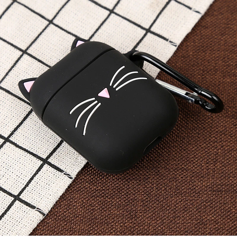 Cute Bearded Cat Cover For Apple Airpods 1 2 Silicone Soft Wireless  Bluetooth Earphone Case For Airpods Charing Box Shell - AliExpress