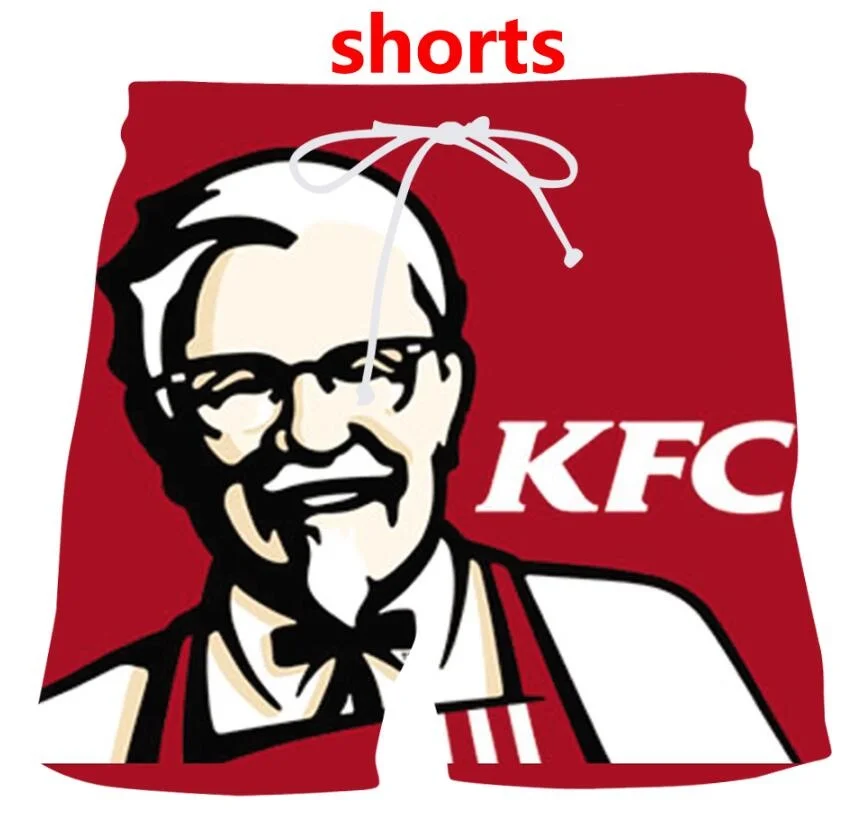 New 3D Printing KFC Fashion Men Women Tracksuits Crewneck Hip Hop Shorts Plus Size S-7XL Four Seasons Casual
